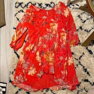 Orange floral print Free People dress